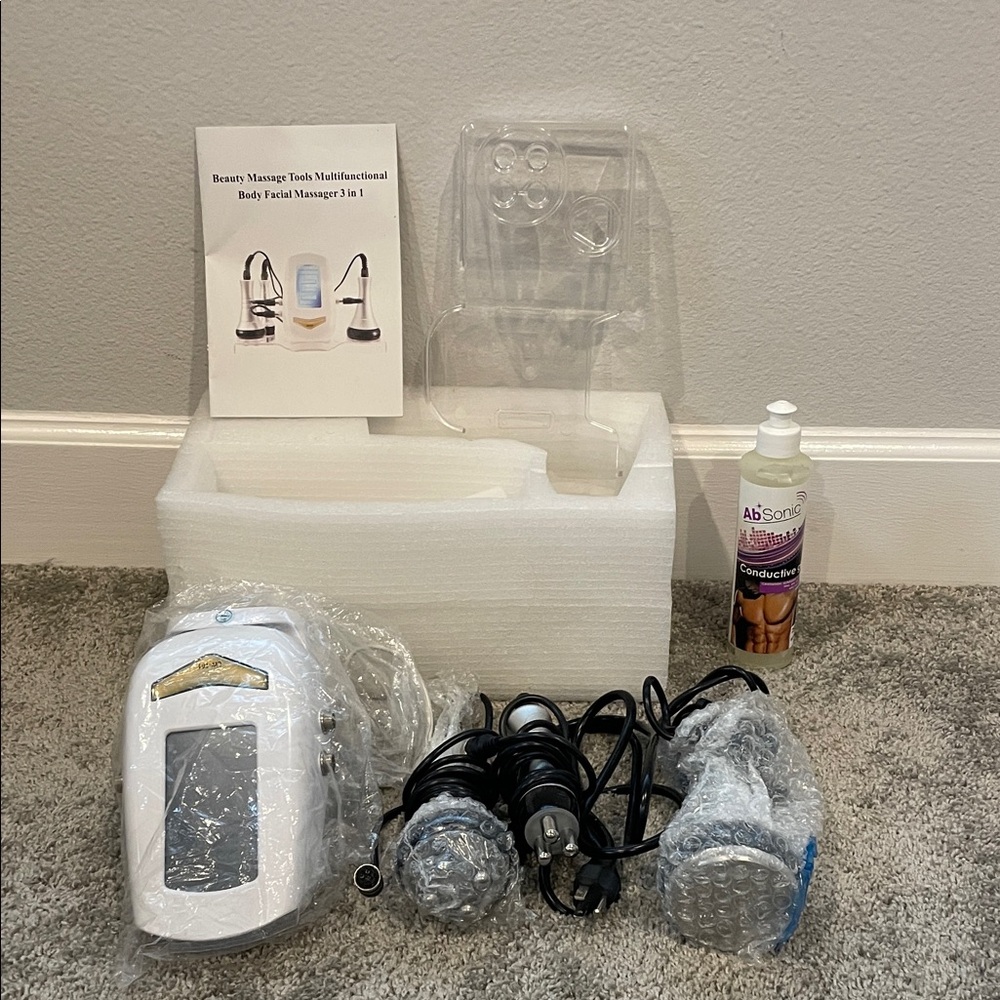 Cavitation body sculpting machine body facial massager 3 in one with gel